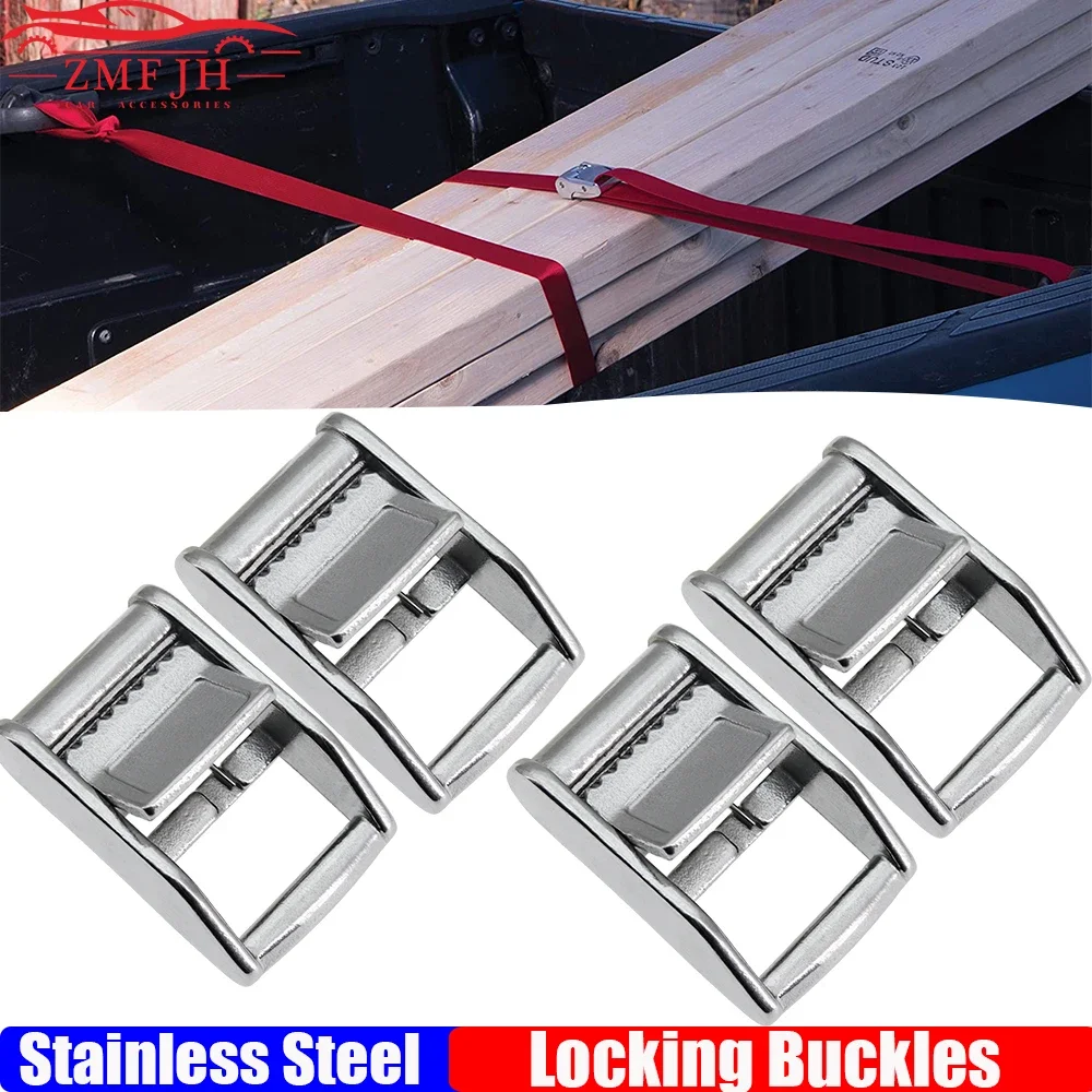 

4/8/12PCS Stainless Steel Cam Buckle Ratchet Buckle for 25mm Tie Down Strap/Webbing Cargo Lashing Luggage Bag Belt Metal Buckles