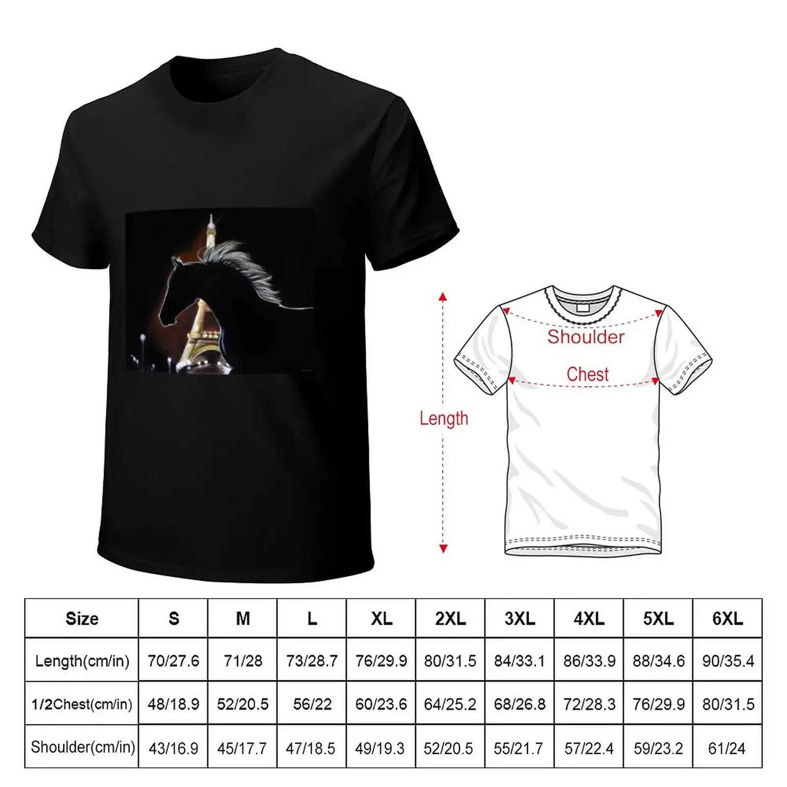 Horse / Horses / Paris / Hélène Roux Animal Art Eiffel Tower T-Shirt heavyweights customizeds mens vintage t shirts