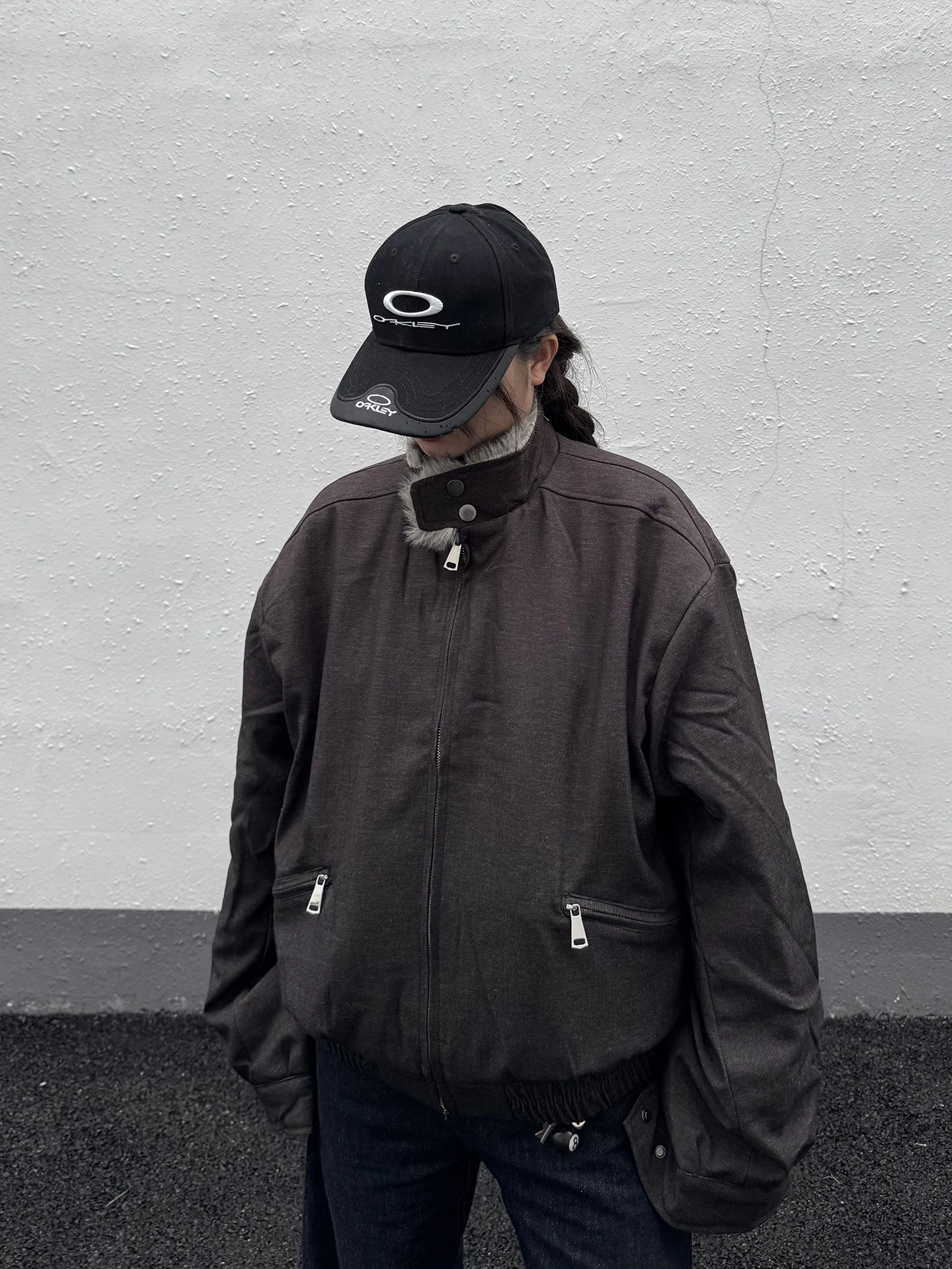 

Cemoliqiu Men's Retro American Sle Warm Fur Collar Cotton Jaet Winter Inteated Leather Fur Eagle Coat Long Sve Casual