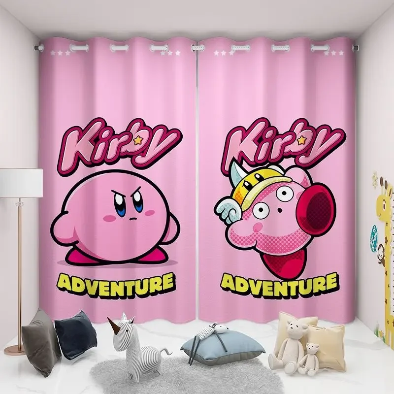 Sanrio Series Curtains 1.2M WideX1.5M High Shading Pink Ins Cute Girls Bedroom Window Without Punching Short Curtains.