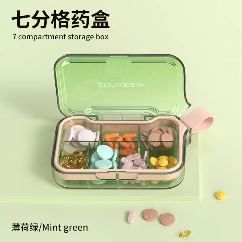 4/7 شبكات صندوق دواء منظم حبوب صغير 7 مقصورة الطب علبة حبوب الدواء المحمولة مجوهرات المنظم استخدام السفر في الهواء الطلق