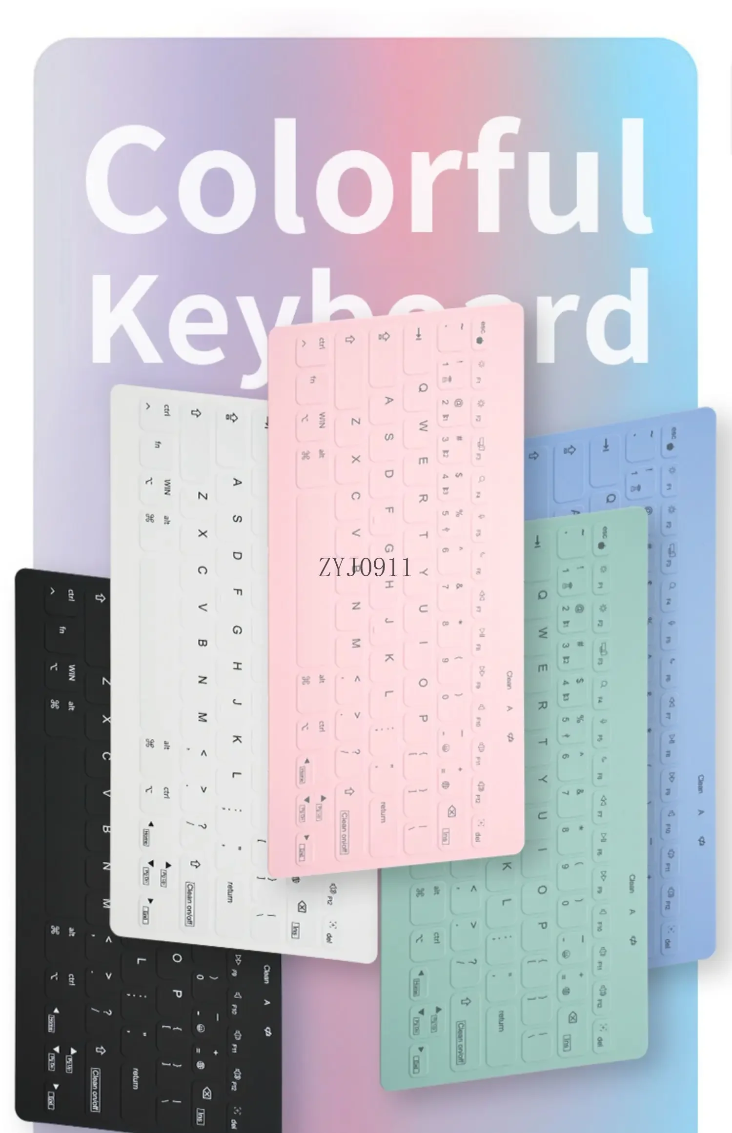 *Silent waterproof bluetooth wireless film washed computer notebook ipad portable keyboard