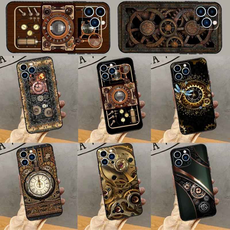 Steampunks Case For iPhone 16 15 14 13 12 11 Pro Max XS XR X 6 7 8 Plus 13 12 Mini Protection Back Cover