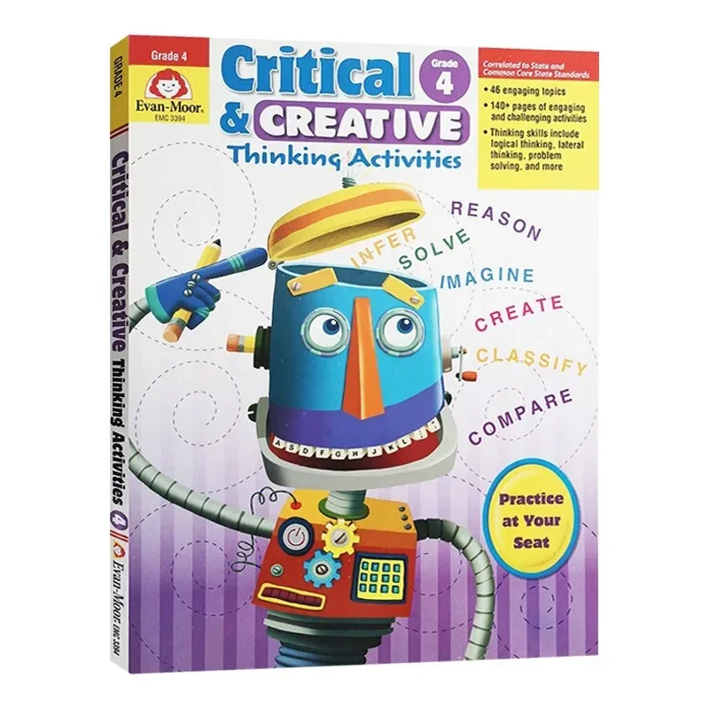 Evan-Moor Critical and Creative Thinking Activities, Grade 4 Workbook,aged 8 9 10 11, English book 9781596734005