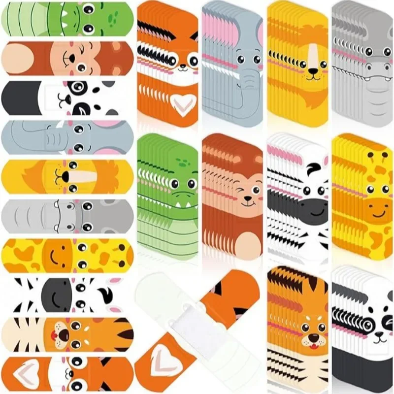 50pcs/set Cartoon Band Aid Panda Monkey Lion Tiger Zebra Giraffe Pattern Plasters for Kids Waterproof Patch Adhesive Bandages