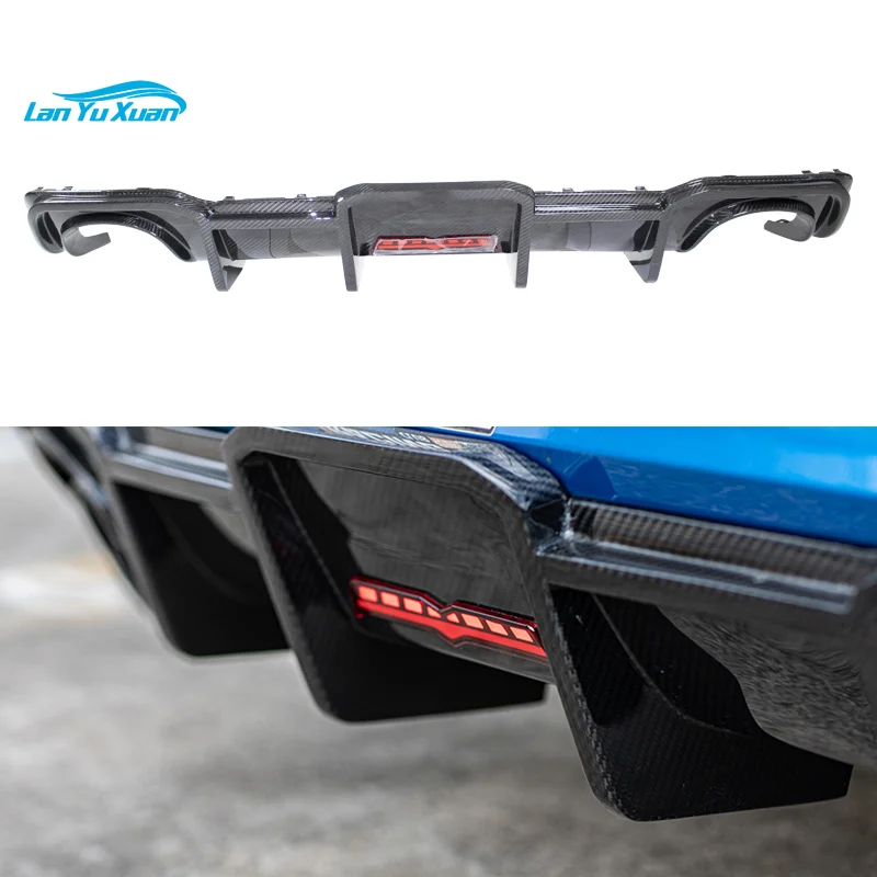 RS3 Dry Carbon Fiber Material 3K Twill Weave Rear Bumper Lip Car Diffuser Lip For Audi RS3