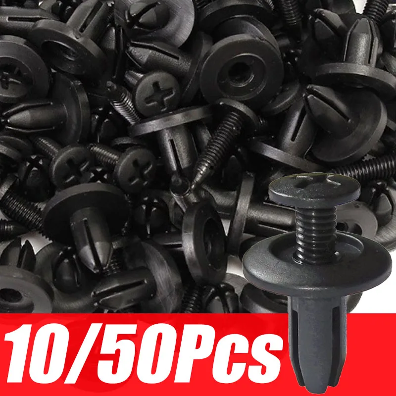 10/20/50Pcs Universal 8mm Hole Plastic Rivets Fastener Screw Car Bumper Fender Push Pin Clip Car Fasteners Clip Auto Accessories