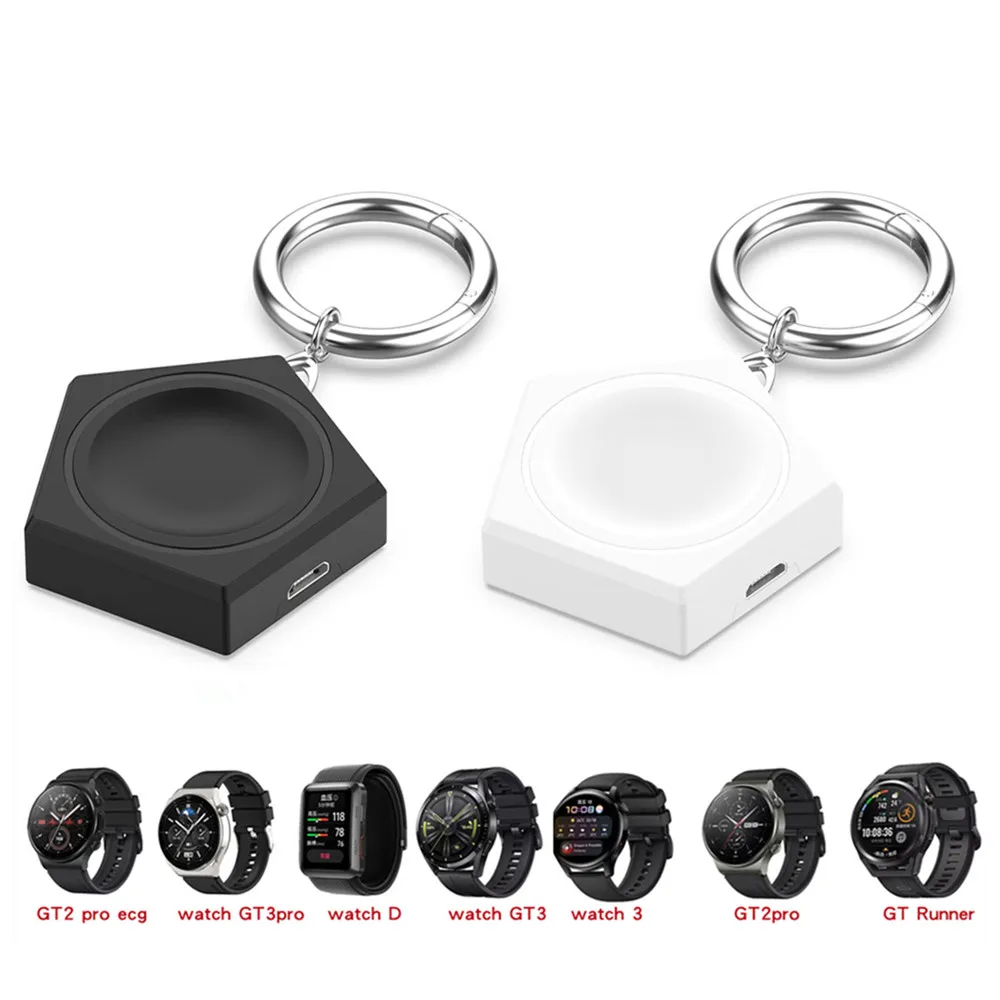 For Huawei Watch GT Runner 2 Type-C and Micro Dual Input Ports Interface Portable Wireless Charging Dock Charger
