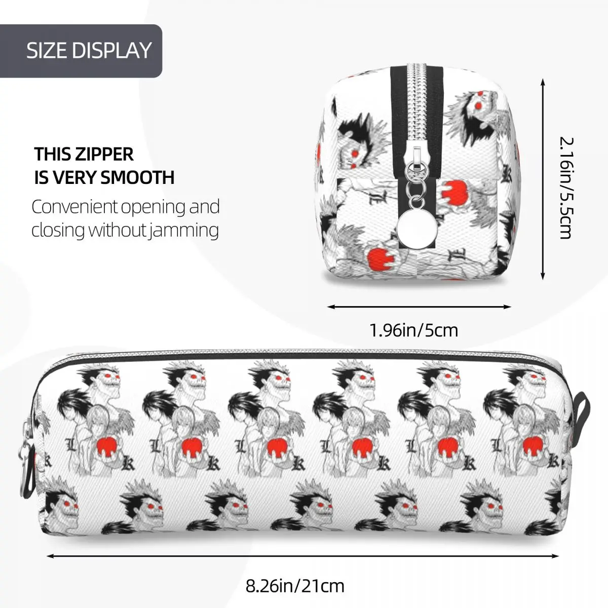 Death Book Death Note Anime Pencil Cases for Student School Pen Box Pencil Bag Large Storage Pencil Pouch Pen Holder