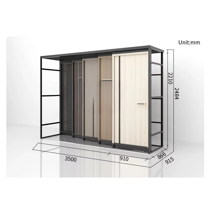 &c Custom Horizontal Wooden Door Metal Rack Window Sliding Stand  Sample Frame Ceramic Tile Flooring Display Boya Display