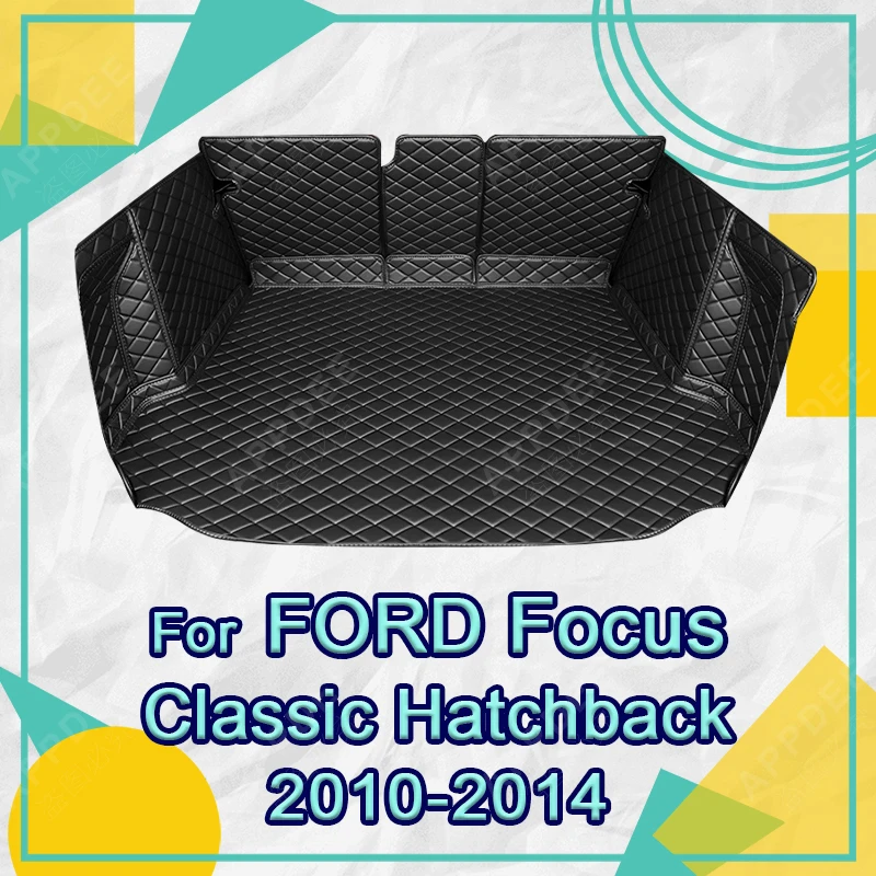 Auto Full Coverage Trunk Mat For Ford Focus hatchback 2010-2014 13 12 11 Car Boot Cover Pad Interior Protector Accessories