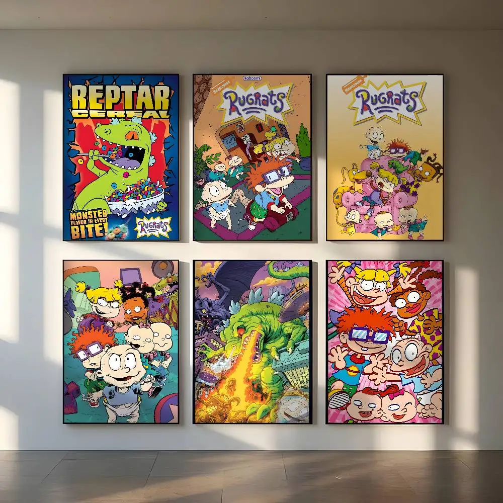 الكلاسيكية أنيمي R-RugratS المشارك المياه برهان ورقة طباعة غرفة ملصقات ديكور لتزيين الغرف الفن الجدار الديكور غرفة نوم غرفة المعيشة