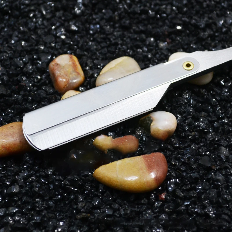 Профессиональная ручная серебряная бритва с прямыми краями из нержавеющей стали, острая парикмахерская бритва, складной триммер для бритья, резак для бороды