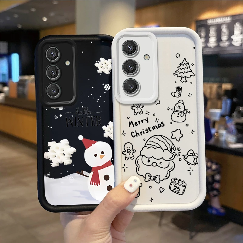 

Christmas Santa Claus Snowman Phone Case For Samsung Galaxy S25 S24 S23 S21 Ultra Plus S25 S23 S20 TPU Silicone Shockproof Cover