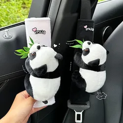 Car Seat Belt Shoulder Cover Cute Panda Children Neck Plush Protective Cover Interior Decoration Supplies
