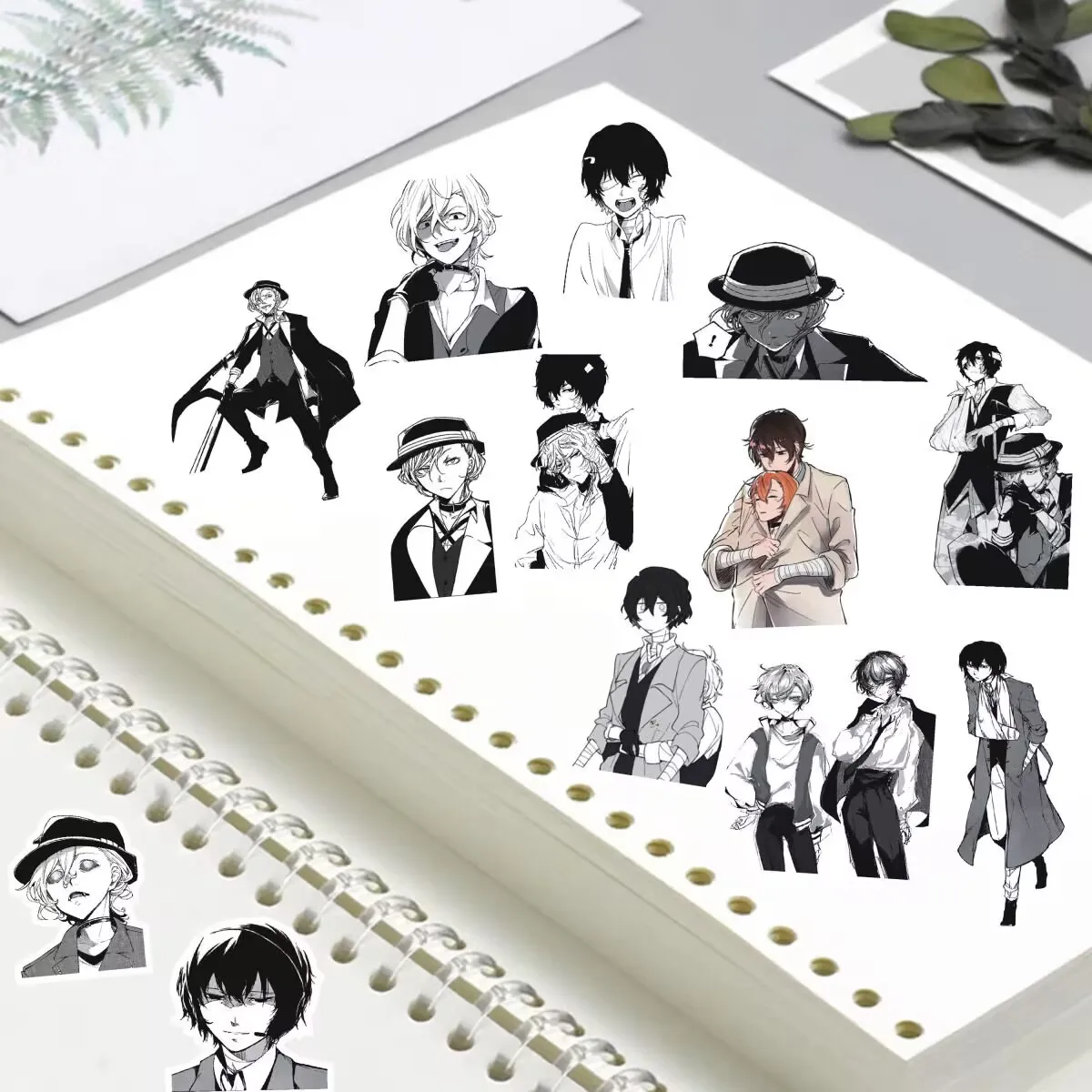 『文豪ストレイドッグス』『太宰治・中条中条』コミックブックデコレーションプランナーノートステッカーのダブルブラックステッカー