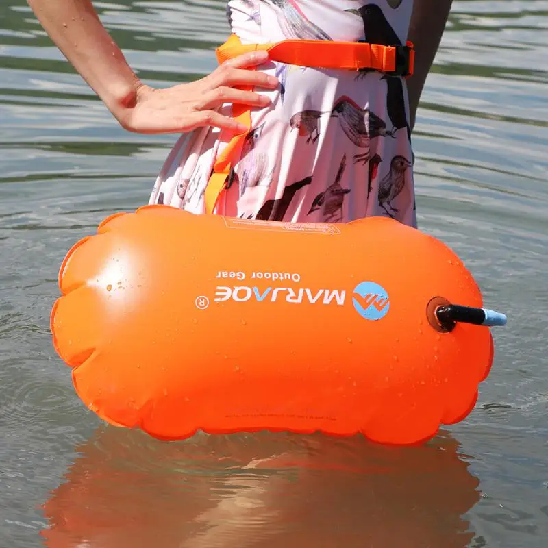 Outdoor Safety Swimming Buoy Multifunction Swim Float Bag With Waist Belt Waterproof PVC Lifebelt Storage Bag For Water Sports