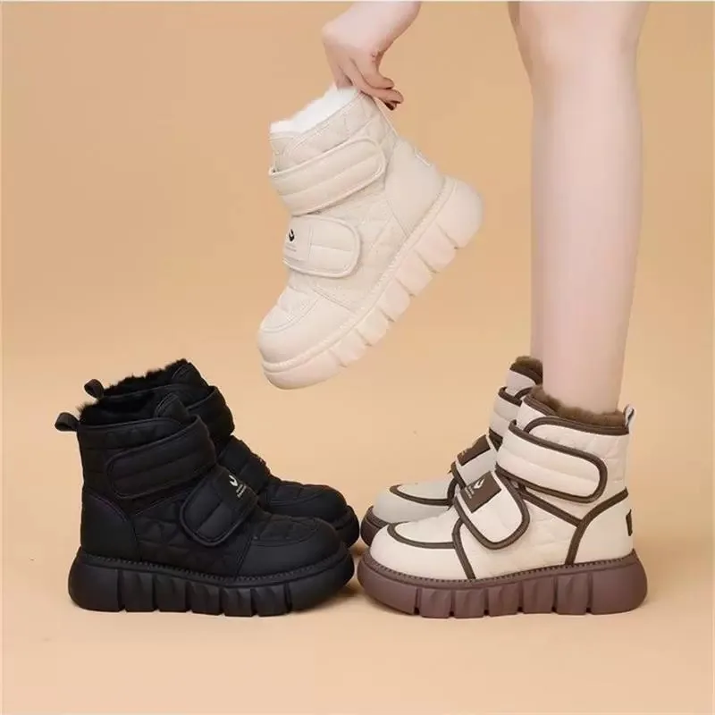 

Winter Warm Platform Snow Boots for Women Soft Thick Bottom Fluffy Fur Ankle Boots Comfort Non Slip Plush Thick Sole Cotton Shoe