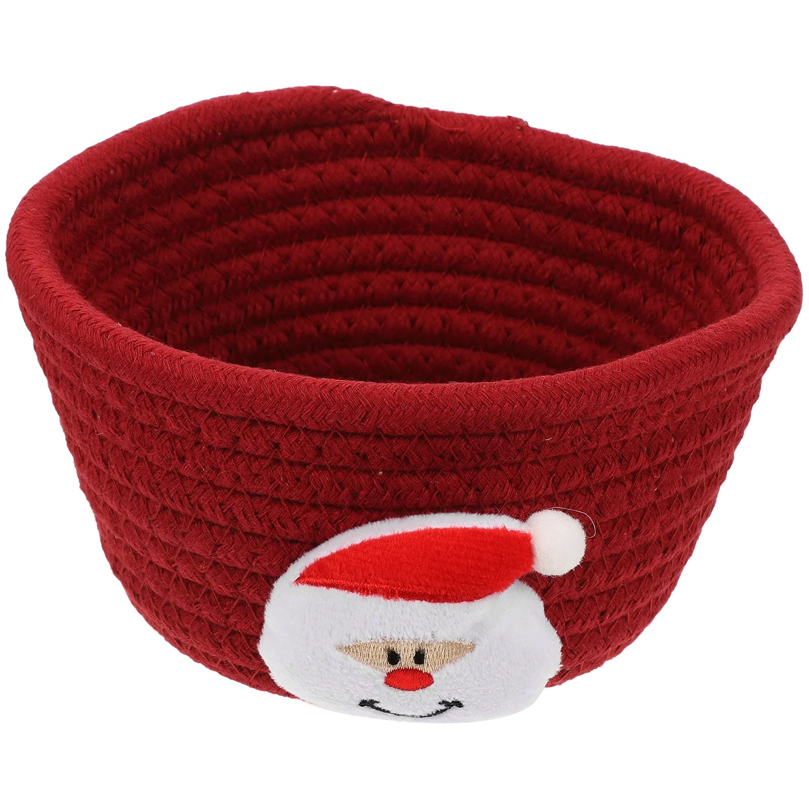 

Christmas Basket Red Cotton Thread Woven Storage Bin Organizer Gift Basket Classic Holiday Style Sundries Holder