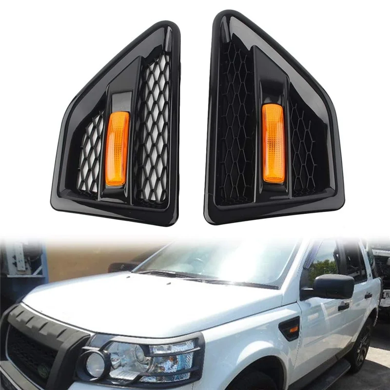 

NEW-Car Front Grille Grill Side Vent Mesh For Land Rover Freelander 2 2006-2016 Fender Side Marker Lights
