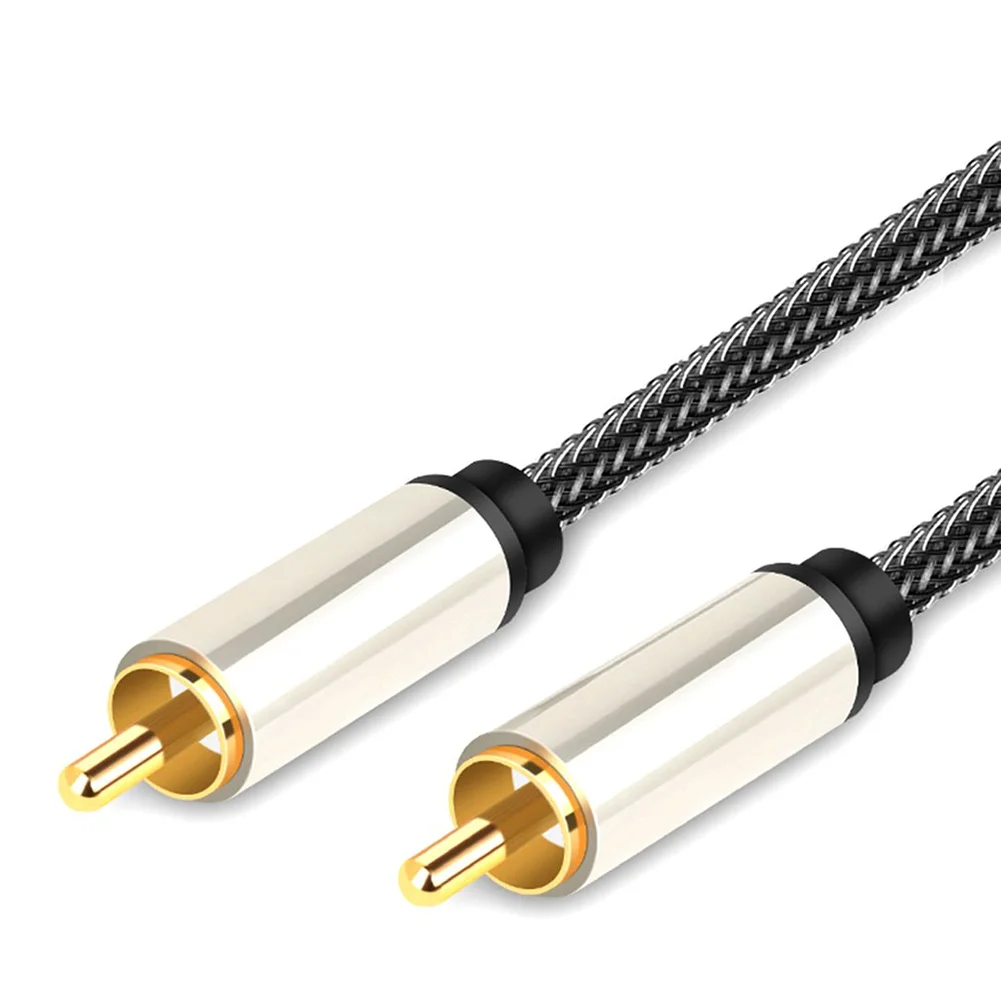 HIFI 5.1 Audio Cable Gold-Plated Digital Optical Fiber Cable RCA To RCA Male Subwoofer Cable for Amplifiers Home Theater HDTV