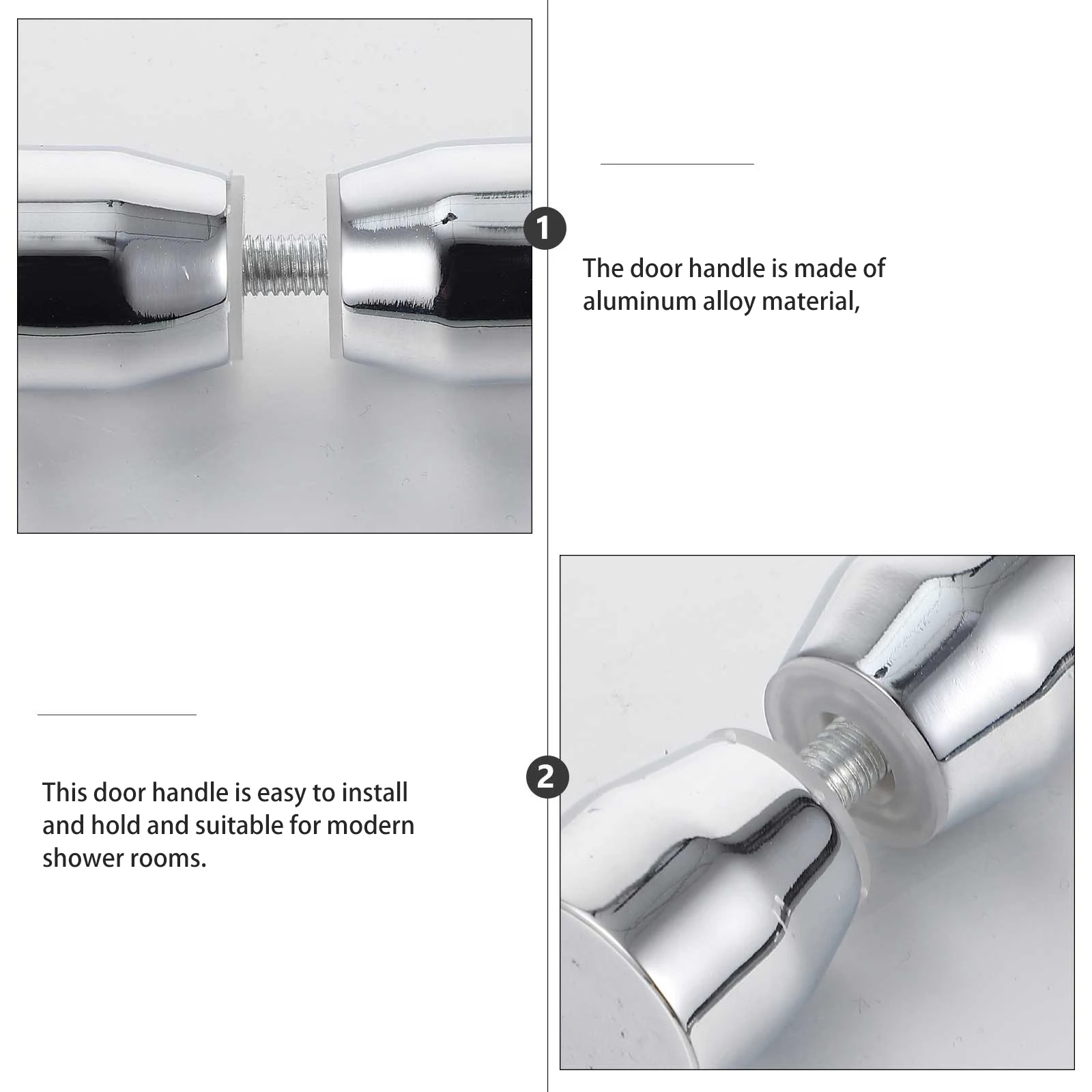 

2pcs Bathroom Glass Door Handle Aluminum Alloy Shower Room Knob For Cabinet Wardrobe Drawer Furniture Accessories Hardware