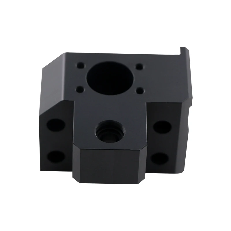 Base de posicionamento de equipamento de automação de assento de suporte mecânico fresado de precisão de metal preto esculpido CNC personalizado