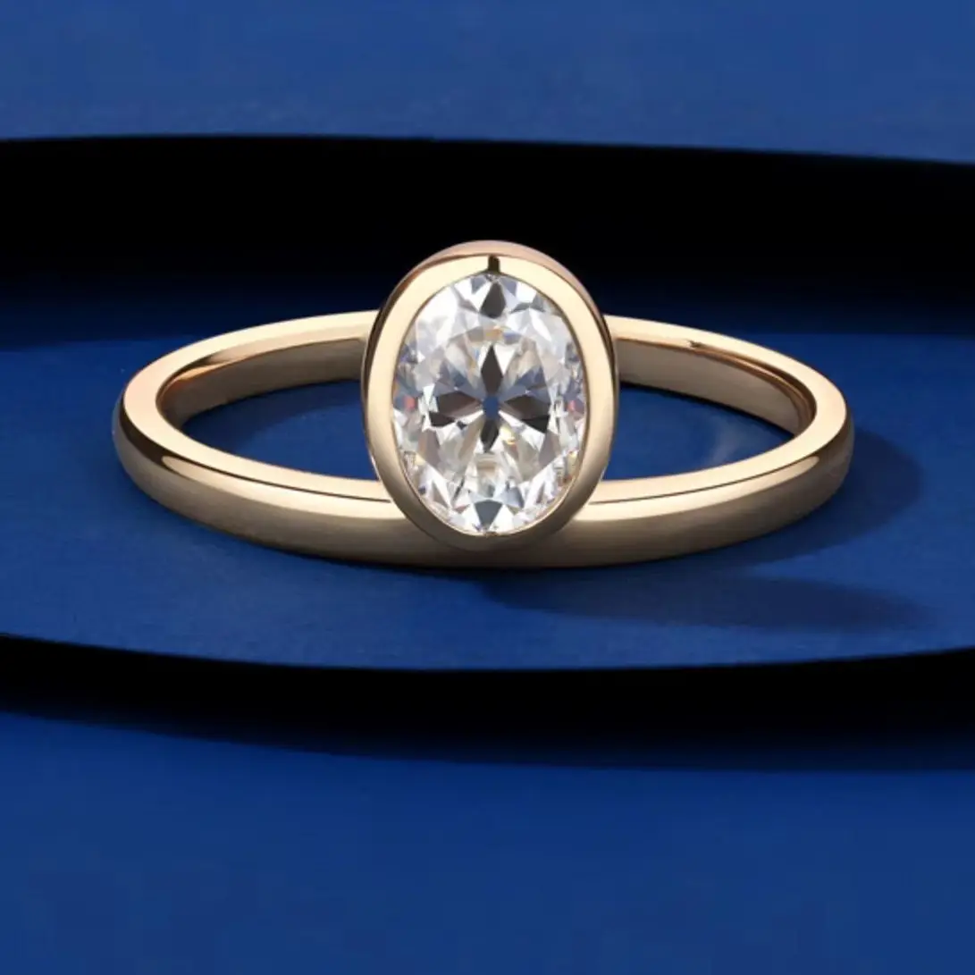 MUSHAN Brand 1 Carat OEC Old European Cut Moissanite Diamond Rings 925 Sterling Silver Wedding Ring Band for Women Fine Jewelry