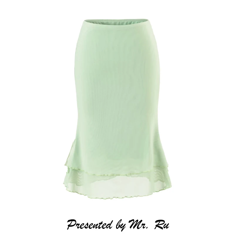 Elegant Dual-Layer Tulle Wrap-Around  Skirt Versatile Summer Freshness Cake Skirt Stylish Age-Defying Light Summer Dream