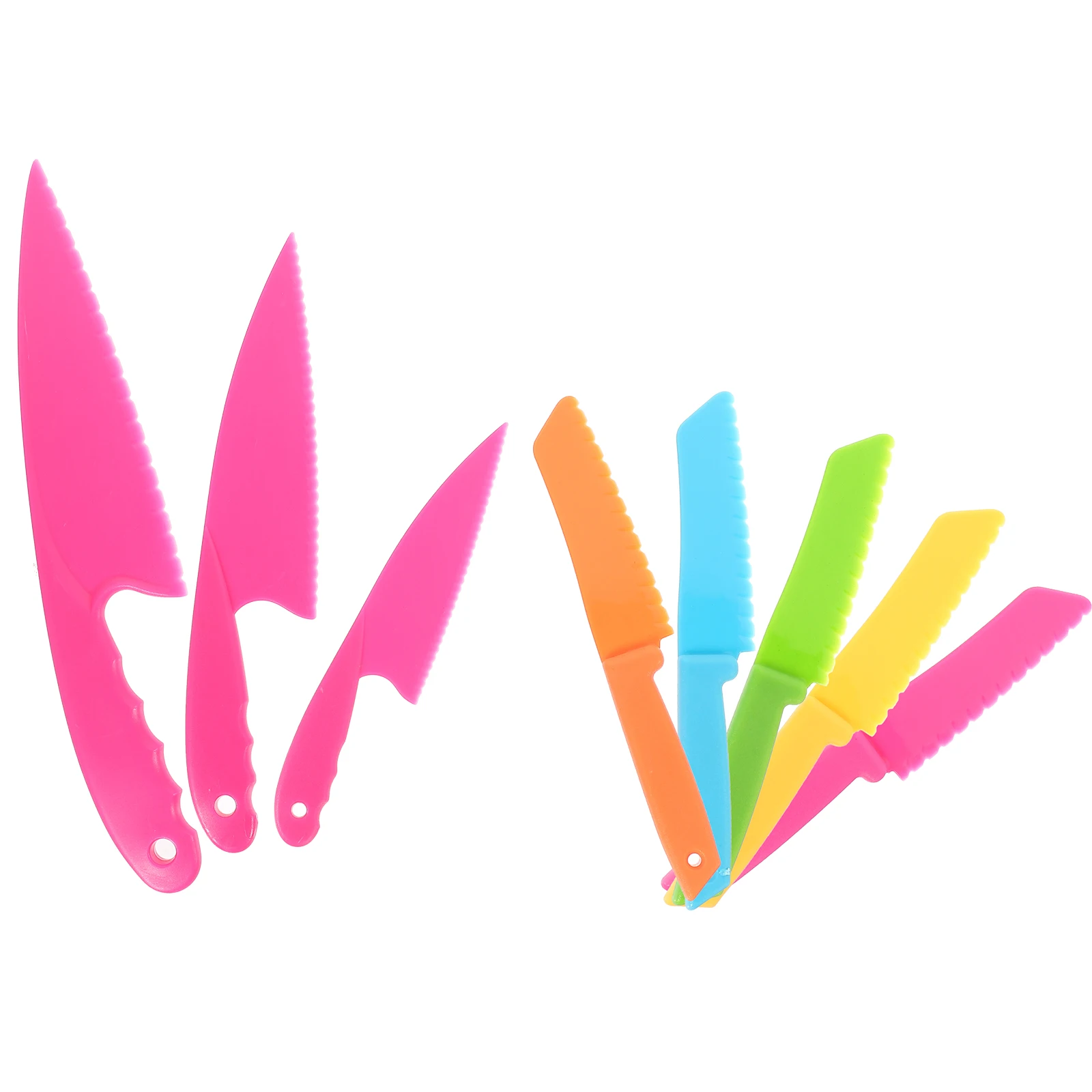 

8Pcs Portable Plastic Kids Cutter Fruit Vegetable Bread Cutter Handheld Small Kitchen Cutting Tool Vegetable Cutting Device