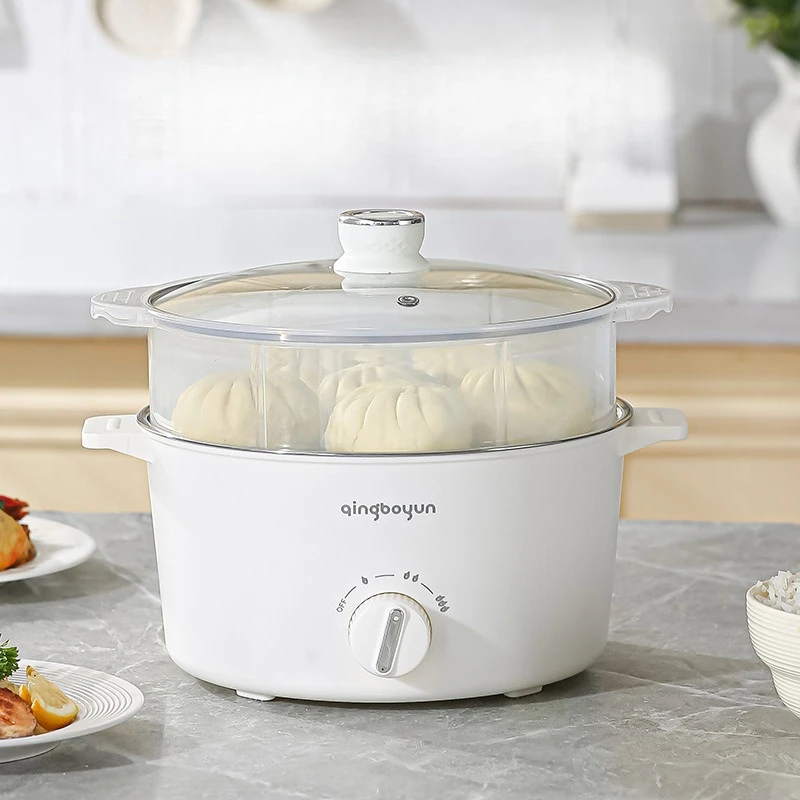 High Temperature Resistant Anti Scald 304 Electric Cooking Pot Multifunctional Safe Electric Hot Pot Steamer for Home Use