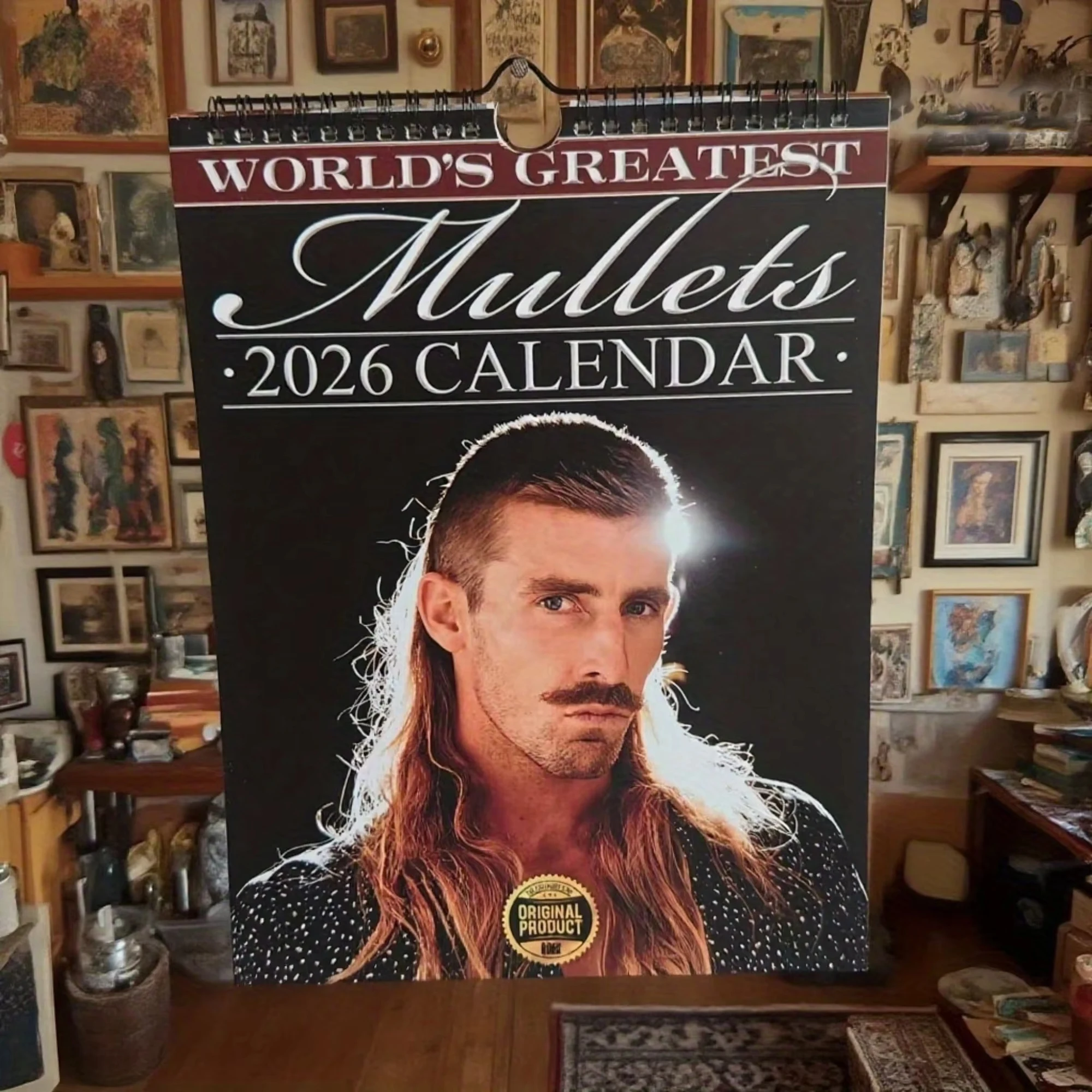 

2026 Mullet Calendar Hangable Monthly Mullet Hair Planning Wall Calendar With Note Section For Family Friends Colleagues