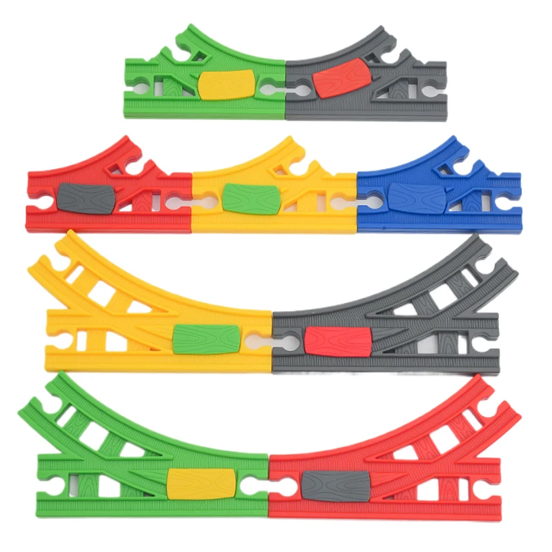 All Kinds of Wooden Train Track Accessories Assembly Plastic Lane Change Transform Track fit for Brand Wooden Track Railway Toys