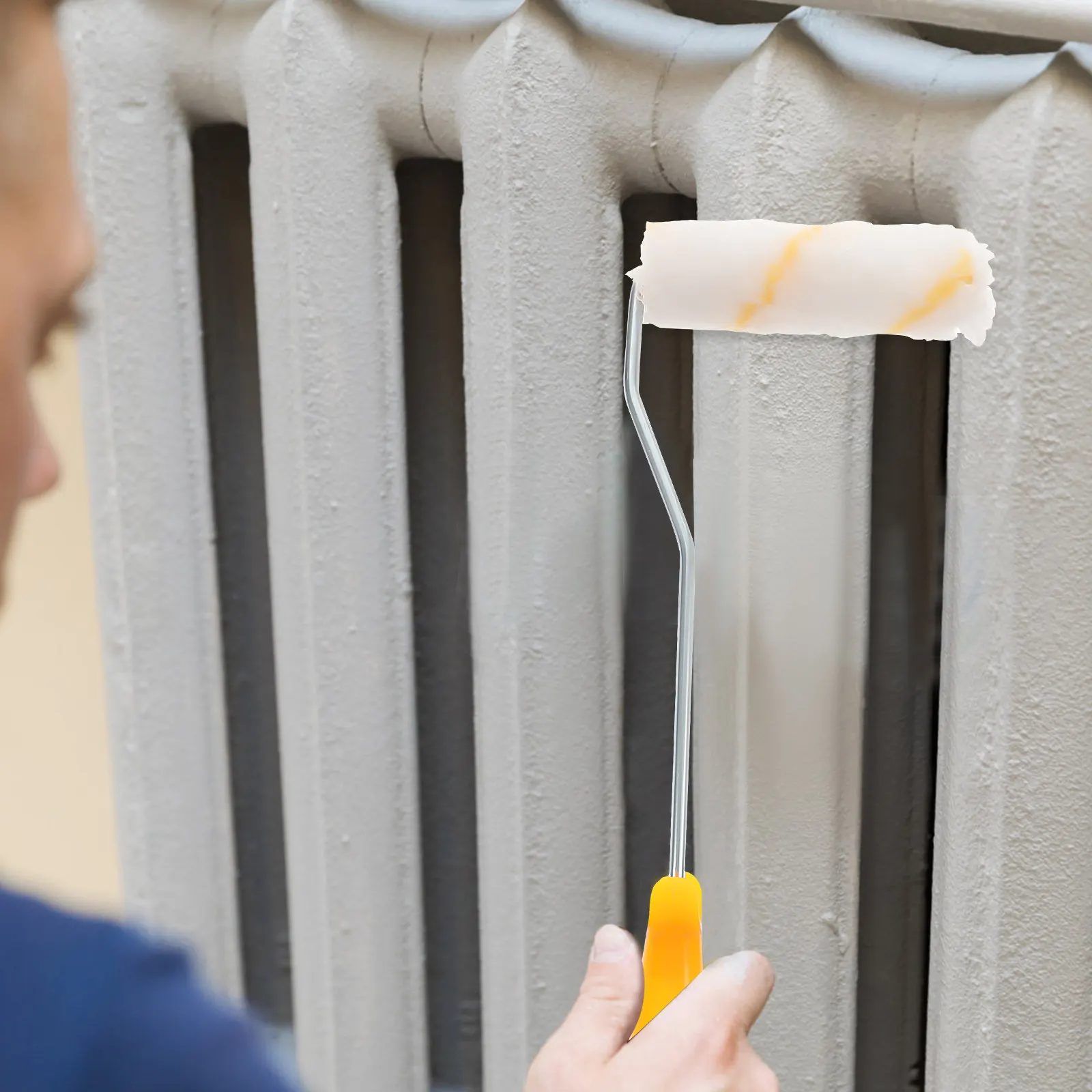 

4-дюймовый высококачественный валик для покраски, совместимый со всеми типами красок и покрытий, легко использовать и чистить, идеально подходит для стен, потолков, DIY-проектов.