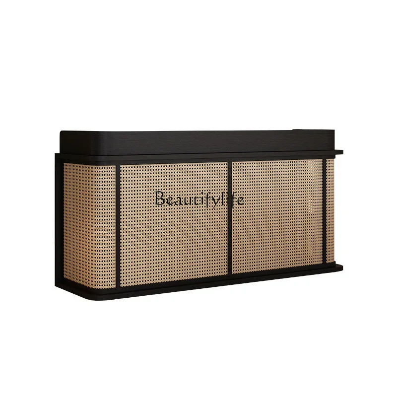 

Bed and breakfast rattan wabi sabi wind checkout page store small restaurant entrance information desk reception