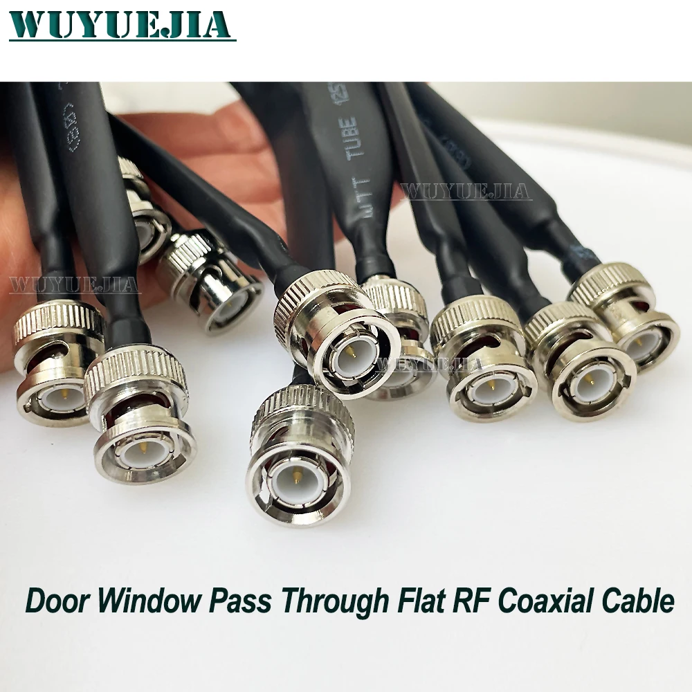 

Window Pass Through Flat Q9 BNC Male Plug to BNC Male or Female Waterproof Connector RF Coaxial Cable Pigtail Extension Cord