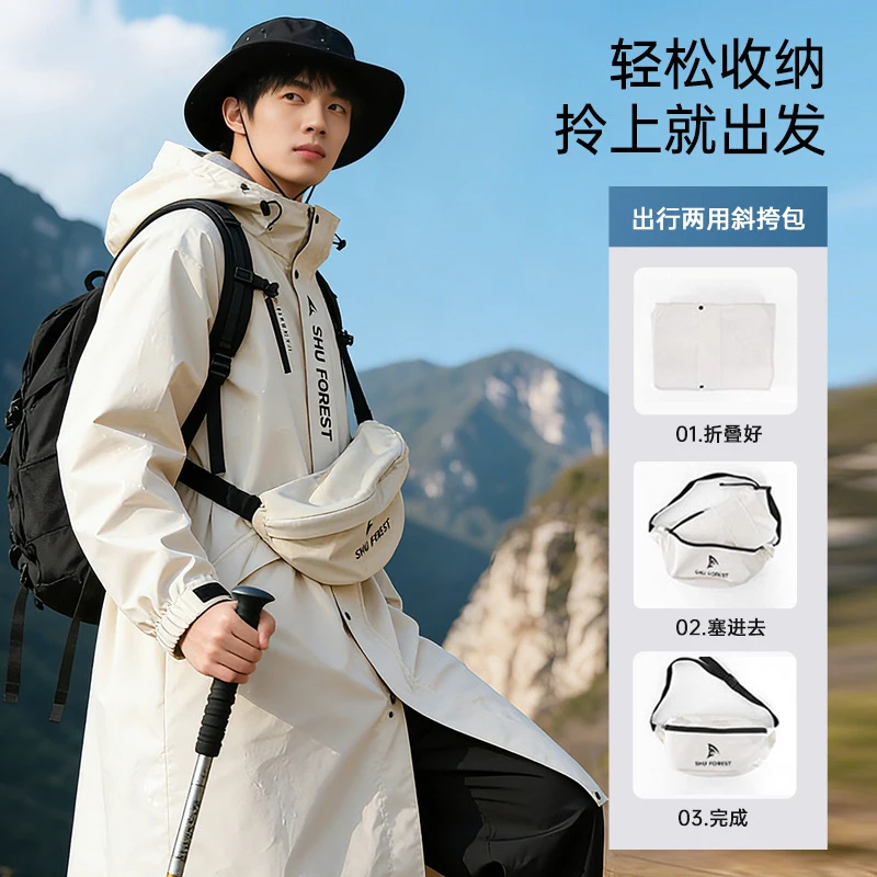 

Premium Full Length Outdoor Waterproof Raincoat Windbreaker for Adults Heavy Rain Proof for Electric Bike Riding Hiking Foldable