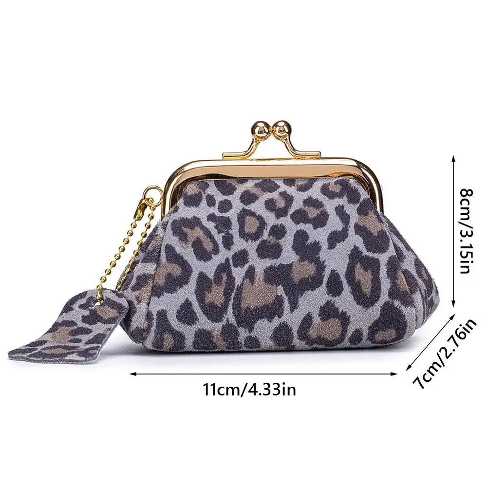 New Leather Coin Purse Multifunctional Leopard Pattern Headphones Organizer Mini Portable Storage Bag