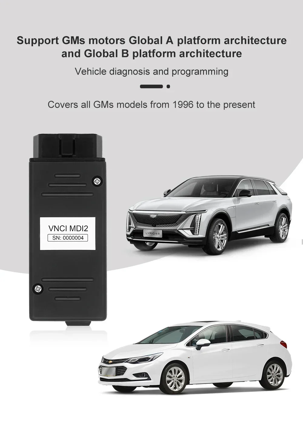 Newest VNCI MDI2 CAN FD DOIP Car Auto Diagnostic Interface for Cadillac Chevrolet Buick GM for Techline Connect (TLC) Software