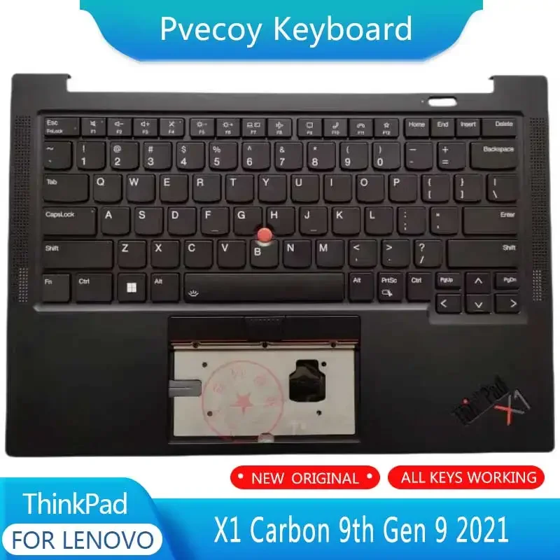 

New For Lenovo ThinkPad X1 Carbon 9th Gen 9 2021 Laptop Palmrest Case Keyboard US English Version Upper Cover