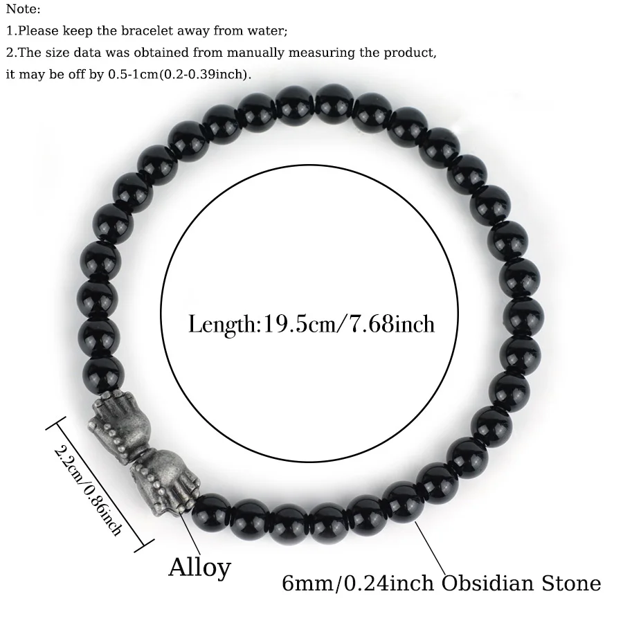 วินเทจสองปาล์มสร้อยข้อมือลูกปัดผู้ชายเครื่องแต่งกายอุปกรณ์เสริมธรรมชาติฮาวไลท์ โอบซิเดียน หีมาไทต์สร้อยข้อมือโฮมมีเครื่องประดับ