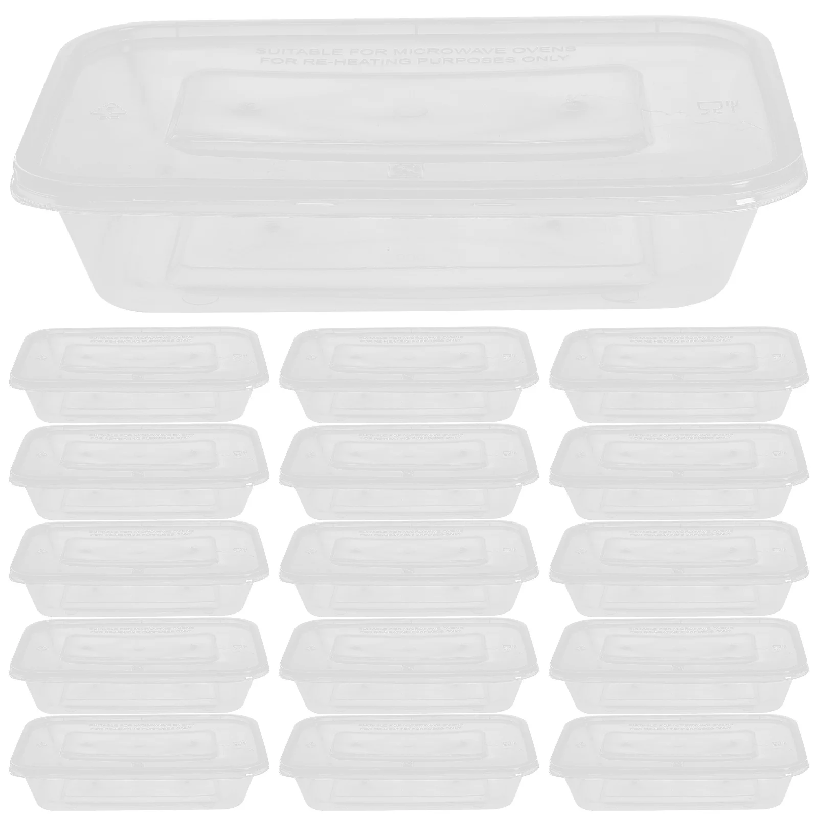 25Pcs Transparent Meal Prep Containers Microwave Food Box Lightweight Compartment Lunch Box for Work School Home Use