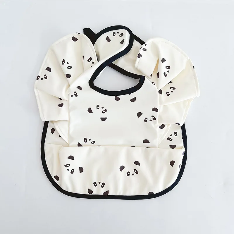 Baby Waterproof Bibs Boys Girls Feed Pocket Burp Infant Meals Bib Soft PU