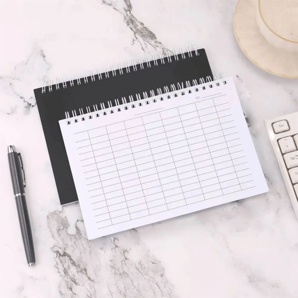 غطاء قوي، دفتر ملاحظات حلزوني، صفحات خطية عالمية، شبكة فارغة، سجل مالي، ورق جلدي، تخطيط شبكي فارغ