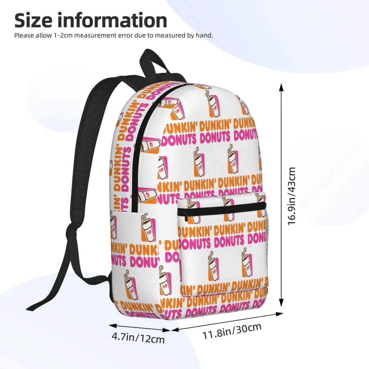 Dunkin Donuts Backpack Daypack Large Capacity Children BookBag School Bag Shoulder Bags for Men Women view 4