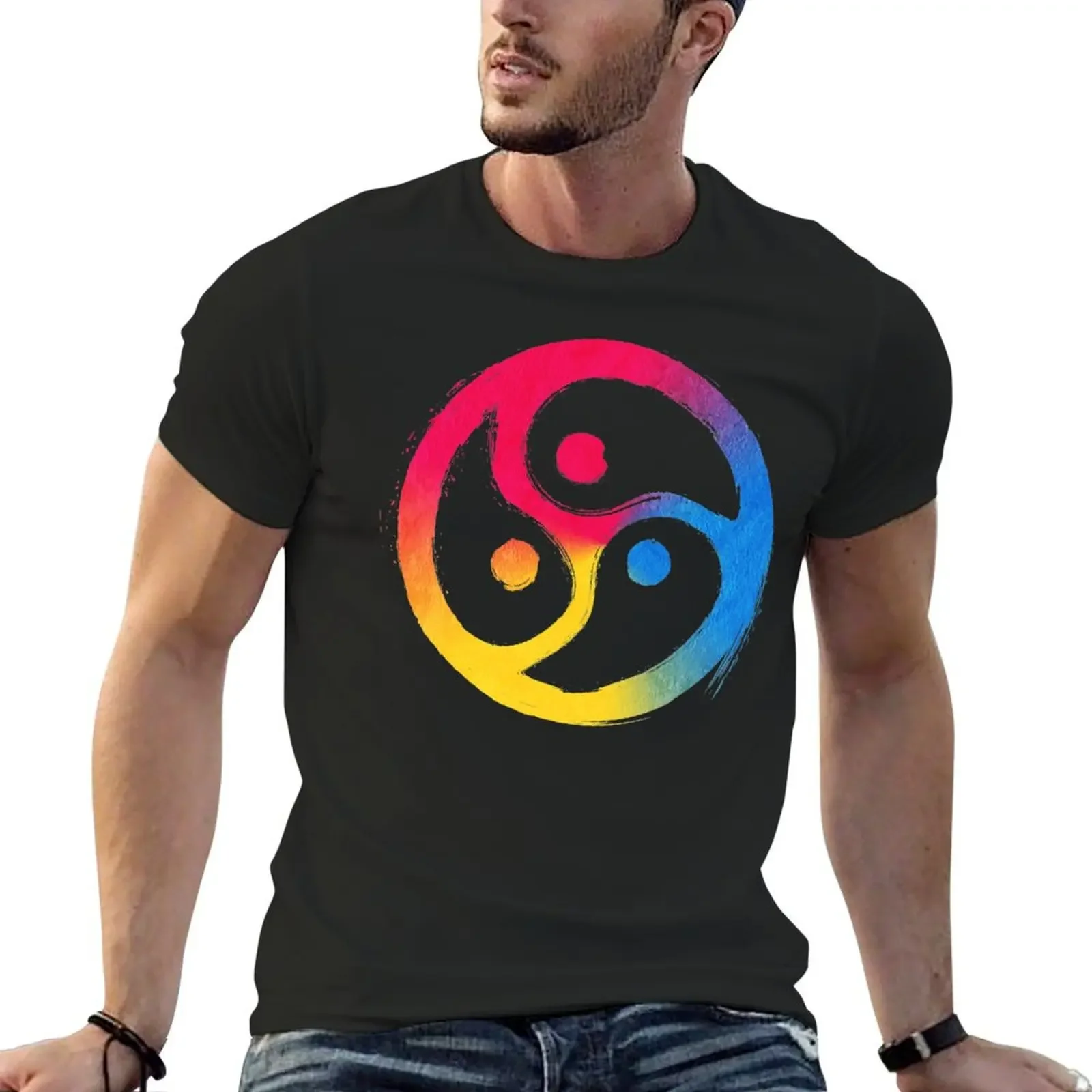 

BDSM Triskelion Pansexual Pride T-Shirt summer top cotton graphic tees vintage clothes vintage t shirt men