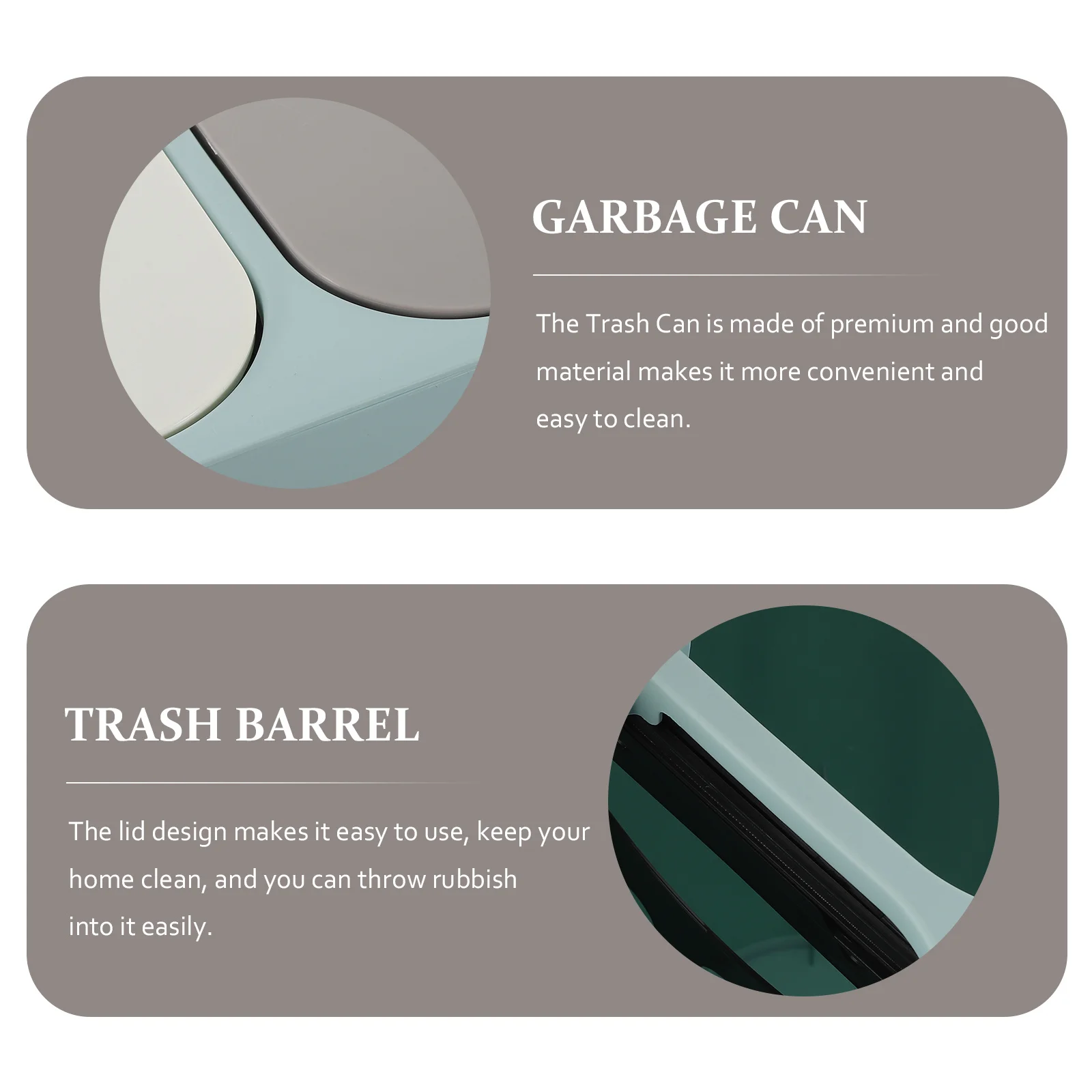 

Dry Wet Dual Compartment Trash Can Large Capacity Household Waste Bin for Kitchen Bedroom Living Room Bathroom Garbage Container