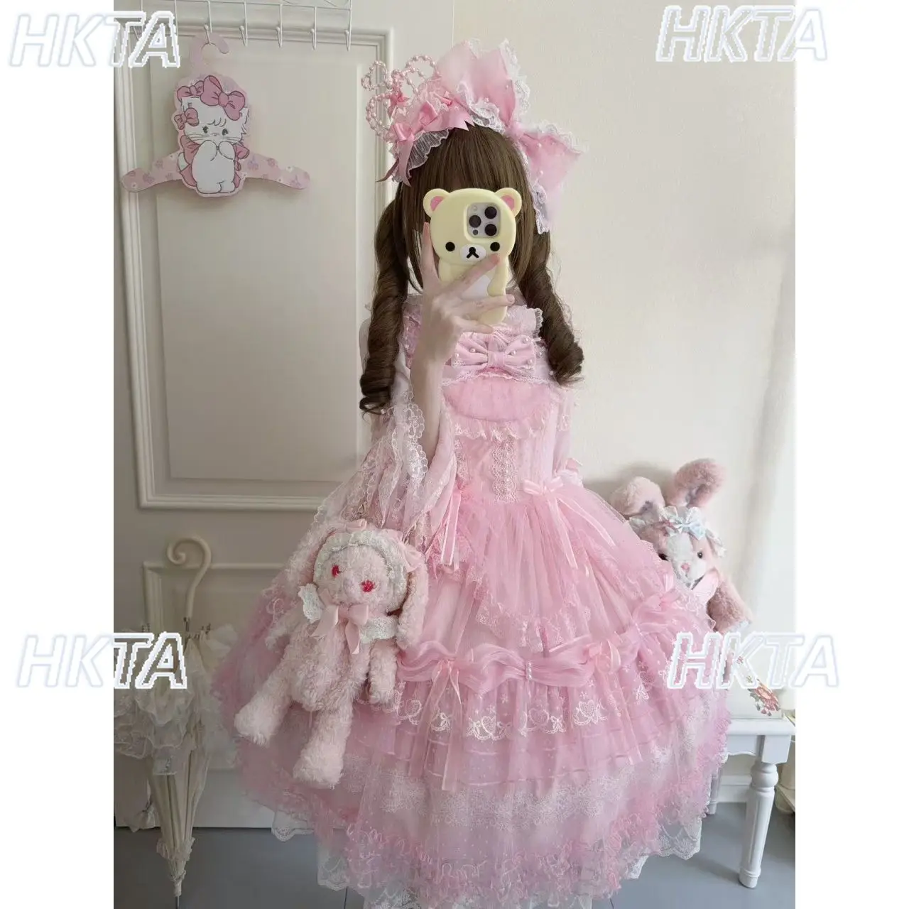 日本製大量生産ロリータサスペンダードレス JSK スイートハイウエストレースステッチボウ誕生日プリンセスロリータロドレス女性用