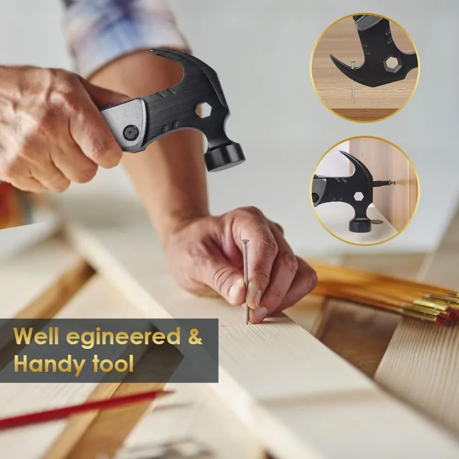 เครื่องมืออเนกประสงค์ 13in1 พร้อมค้อนสำหรับการตั้งแคมป์กลางแจ้งและสถานการณ์ฉุกเฉิน อุปกรณ์เสริมมัลติทูลที่กะทัดรัดและทนทาน I