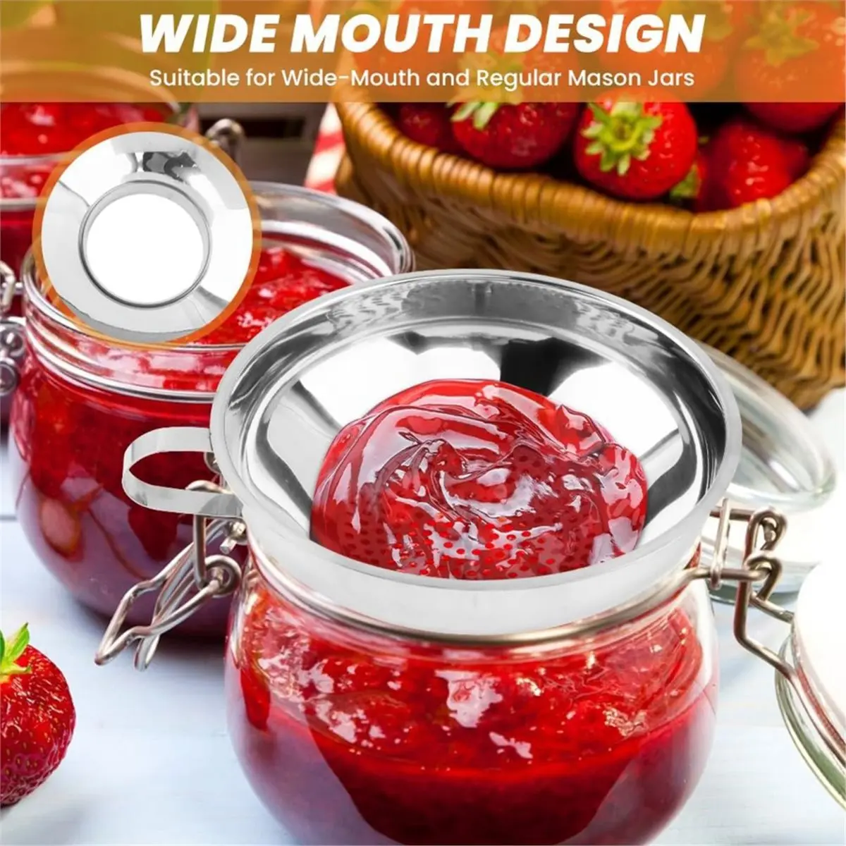 Canning Funnel for Filling Jars - Wide Mouth Funnels for Kitchen Use Filling Bottles - Kitchen Gadgets Canning